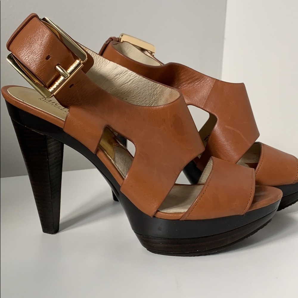 Michael kors brown wedge heels (7.5)